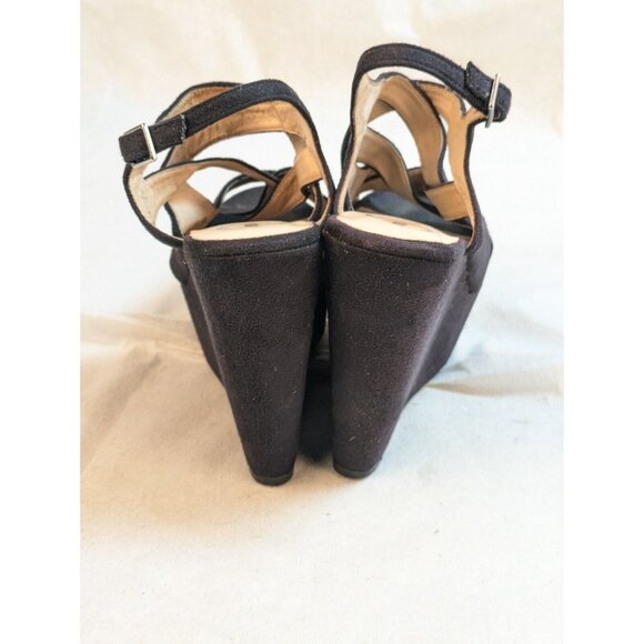 Kelsi Dagger Black Wedge Strap‎ Sandal Womens Size 8 - Picture 8 of 15